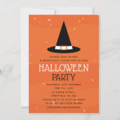 Invitation de fête d'Halloween - Casquette sorcier (Devant)