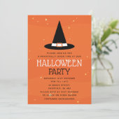 Invitation de fête d'Halloween - Casquette sorcier (Debout devant)