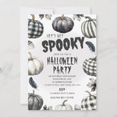 Invitation de fête d'Halloween Citrouilles Monochr (Devant)