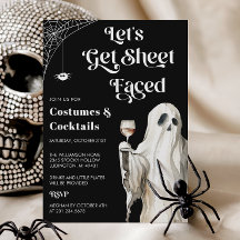 Invitation de fête d'Halloween cocktail fantôme