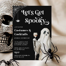 Invitation de fête d'Halloween cocktail fantôme