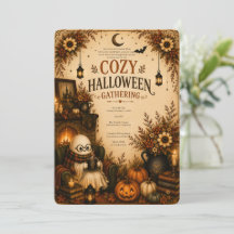 Invitation de fête d'Halloween Cottagecore mignonn