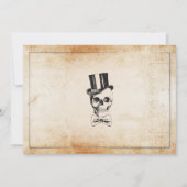 Invitation de fête d'Halloween Crâne Chapeau haut- (Dos)