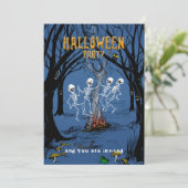 Invitation de fête d'Halloween Dancing Skeletons (Debout devant)