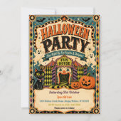 Invitation de fête d'Halloween de carnaval vintage (Devant)