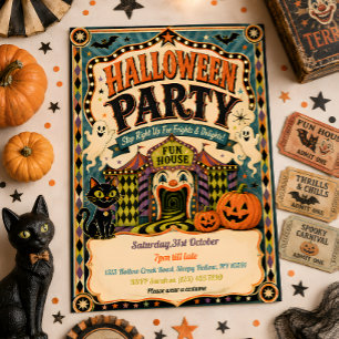 Invitation de fête d'Halloween de carnaval vintage