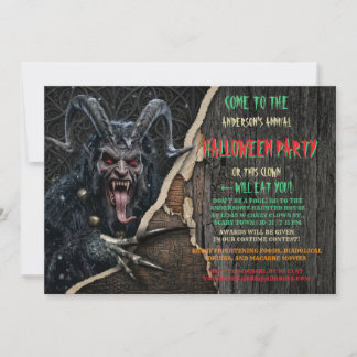 Invitation de fête d'Halloween de clown effrayant