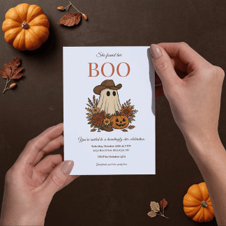 Invitation de fête d'Halloween de fantôme de cowbo