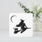 Invitation de fête d'Halloween de sorcière chic (Debout devant)