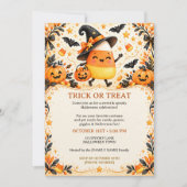 Invitation de fête d'Halloween de sorcière de bonb (Devant)