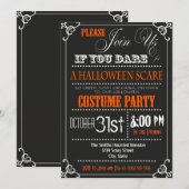 Invitation de fête d'Halloween de typographie (Devant / Derrière)