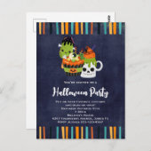 Invitation de fête d'Halloween Déplaisante et mign (Devant / Derrière)