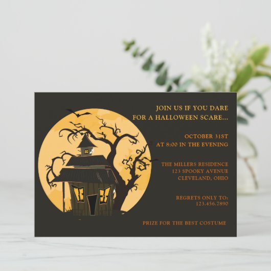 Invitation de fête d'Halloween effrayant (Debout devant)