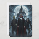 Invitation de fête d'Halloween Éffrayant Monstres  (Dos)