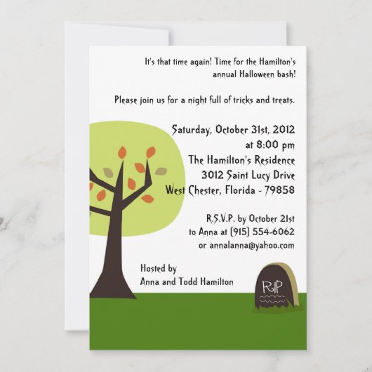 Invitation de fête d'Halloween Éffrayante 5x7 (Devant)