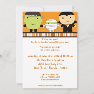 Invitation de fête d'Halloween Éffrayante 5x7