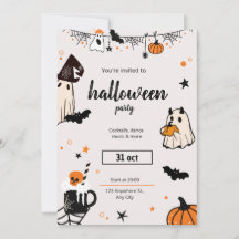 Invitation de fête d'Halloween Effrayante et Chic