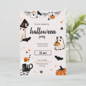 Invitation de fête d'Halloween effrayante et chic (Debout devant)