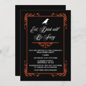 Invitation de fête d'Halloween - élégant invitatio (Devant / Derrière)