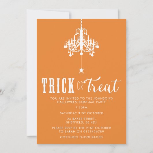 Invitation de fête d'Halloween - élégant invitatio (Devant)