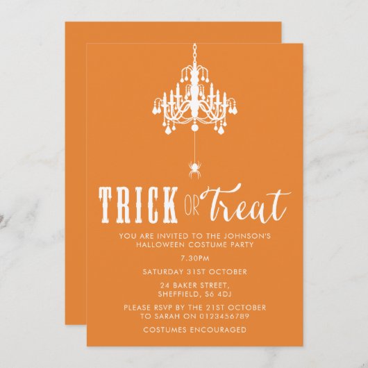 Invitation de fête d'Halloween - élégant invitatio (Devant / Derrière)