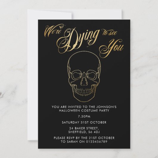 Invitation de fête d'Halloween - élégant invitatio (Devant)
