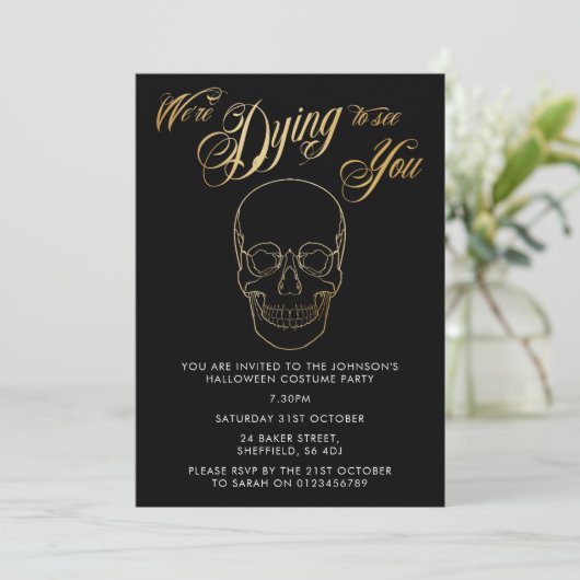 Invitation de fête d'Halloween - élégant invitatio (Debout devant)