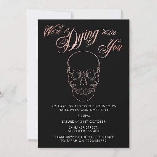 Invitation de fête d'Halloween - élégant invitatio (Devant)