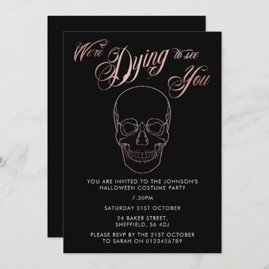 Invitation de fête d'Halloween - élégant invitatio (Devant / Derrière)