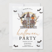 Invitation de fête d'Halloween en aquarelle simple (Devant)
