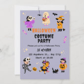 Invitation de fête d'Halloween en costume mignon (Devant)