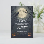 Invitation de fête d'Halloween Enchantée foncée (Debout devant)
