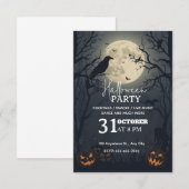 Invitation de fête d'Halloween Enchantée foncée (Devant / Derrière)