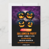 Invitation de fête d'Halloween entièrement personn (Devant)