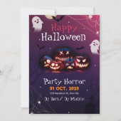 Invitation de fête d'Halloween, fête d'horreur Hal (Devant)