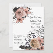 Invitation de fête d'Halloween florale élégante (Devant)