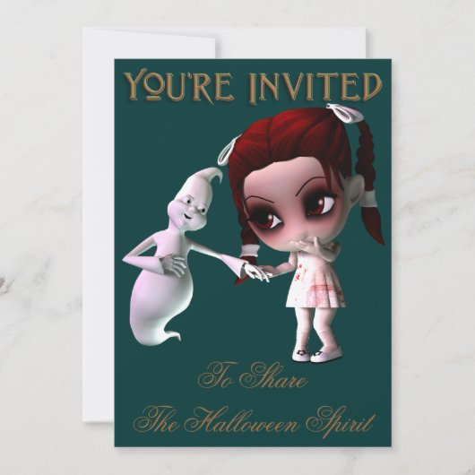 Invitation de fête d'Halloween Ghost (Devant)