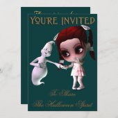 Invitation de fête d'Halloween Ghost (Devant / Derrière)