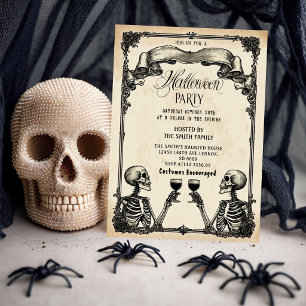 Invitation de fête d'Halloween gothique vintage sq