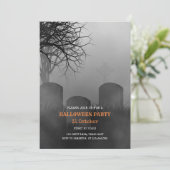 Invitation de fête d'Halloween Grave Chilling" (Debout devant)