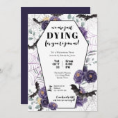 Invitation de fête d'Halloween Grave florale (Devant / Derrière)