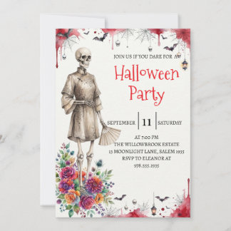 Invitation de fête d'Halloween homme squelette got