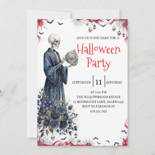 Invitation de fête d'Halloween homme squelette got