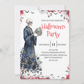 Invitation de fête d'Halloween homme squelette got