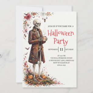 Invitation de fête d'Halloween homme squelette got