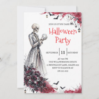 Invitation de fête d'Halloween homme squelette got