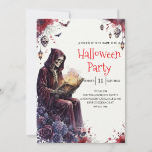 Invitation de fête d'Halloween homme squelette got