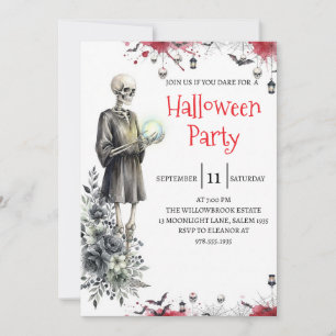 Invitation de fête d'Halloween homme squelette got