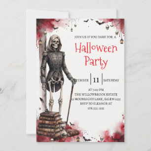 Invitation de fête d'Halloween homme squelette got