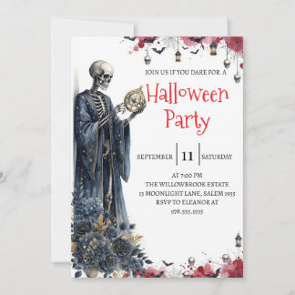 Invitation de fête d'Halloween homme squelette got